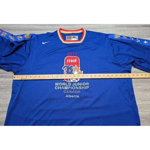 Nike XL World Junior Championship 2012 IIHF Alberta Canada Hockey Jersey Blue - Picture 8 of 10